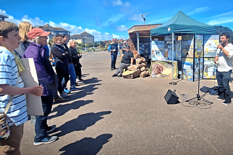An audience at Somerset Wildlife Trust's stand