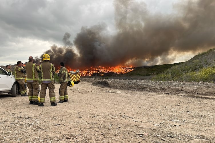 Wellington FIre Fighters were sent on a. 180-mile round trip to help take on a landfill blaze
