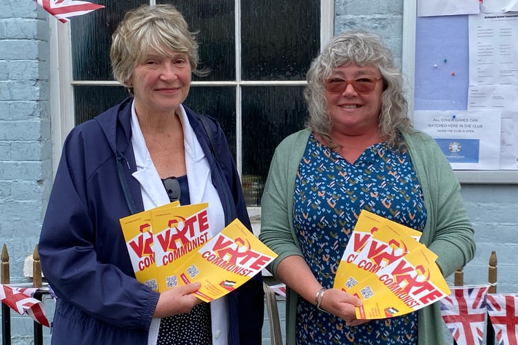 Communist candidate Rochelle Russell (right)