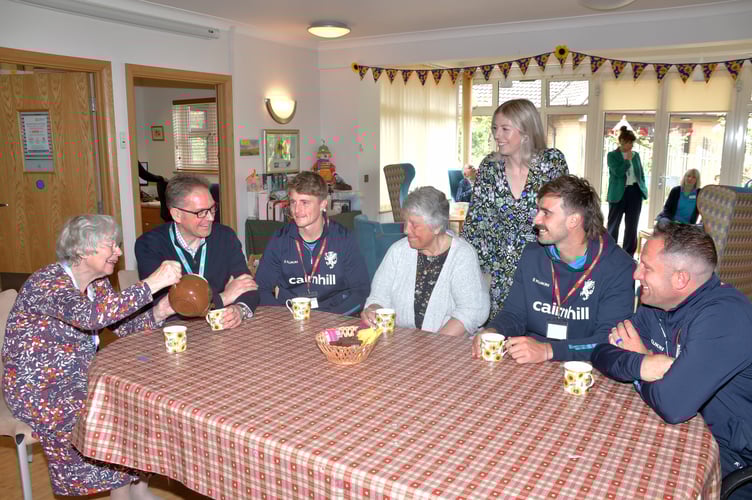 Tom Abell, Ben Green and Roelof van de Merwe at St Margaret's Hospice (Alain Lockyer)