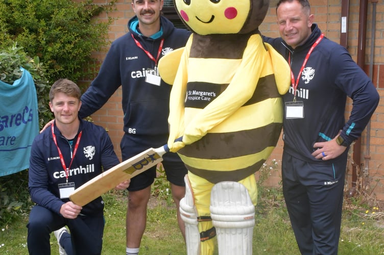 Tom Abell, Ben Green and Roelof van de Merwe at St Margaret's Hospice (Alain Lockey)