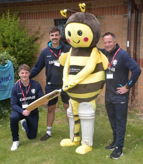 Tom Abell, Ben Green and Roelof van de Merwe at St Margaret's Hospice (Alain Lockey)