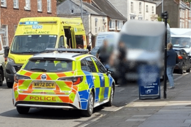 Emergency services attended the town centre after a woman was hit by a van