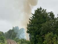 Hedgerow goes up in flames after 'controlled' burn spreads 