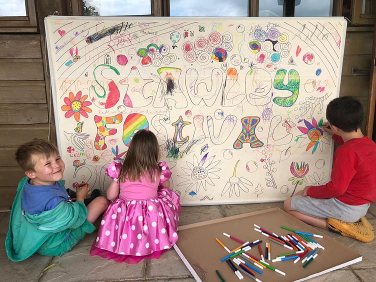 Children having fund at last year's Stawley Festival.