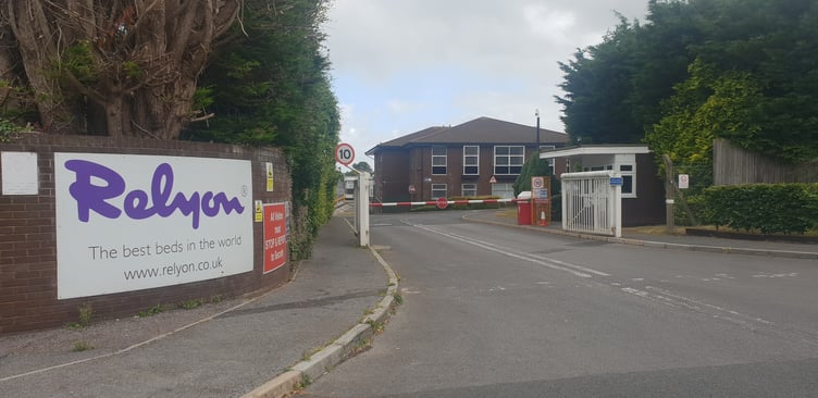 The entrance to Wellington's Relyon mattress-making factory.
