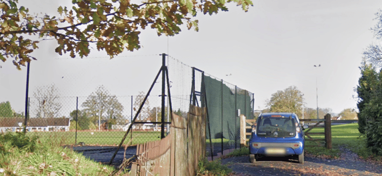 The Court Drive public access to Wellington Playing Field which the town's football club wants to close on match days.