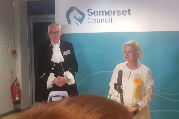 Rachel Gilmour gives her victory speech.