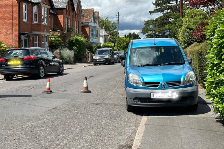 The scene in Wellesley Park, Wellington, after Sunday's car crash.