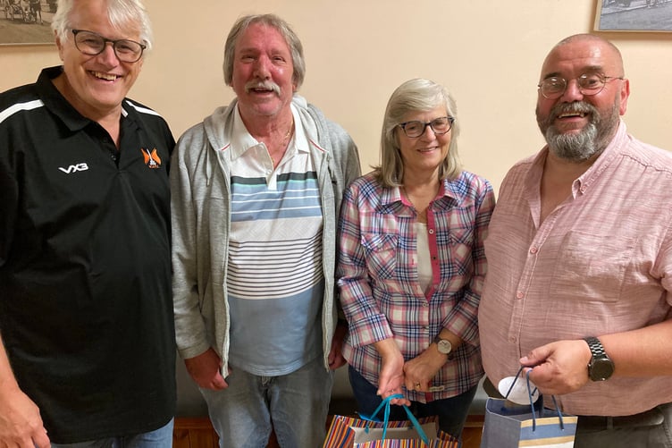 Club chairman Mike Hall, Reg and Jenny Oxby and Steve Coles