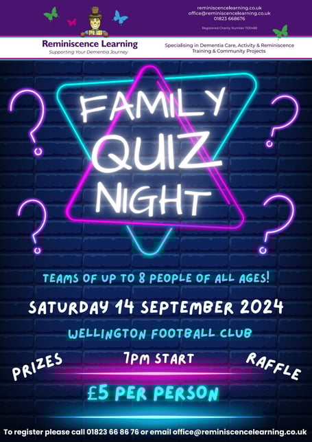 Reminiscence Learning is holding a family quiz night in Wellington in the autumn to raise funds.