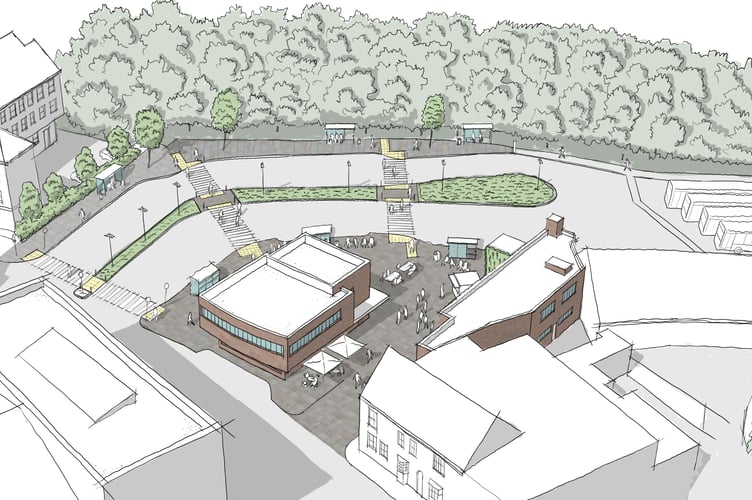 Artist's impression of new Taunton transport hub (Photo: Somerset Council)