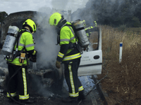 Village sees car destroyed by fire