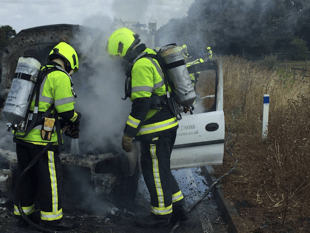 Village sees car destroyed by fire