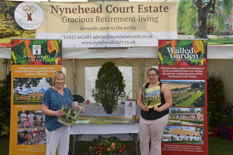 Nynehead Court's Deb Sparks (left) and Kim Horton were among the trade exhibitors at Taunton Flower Show.