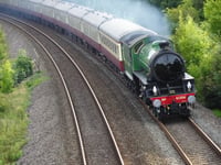 Steam locomotive Mayflower hauls summer excursion