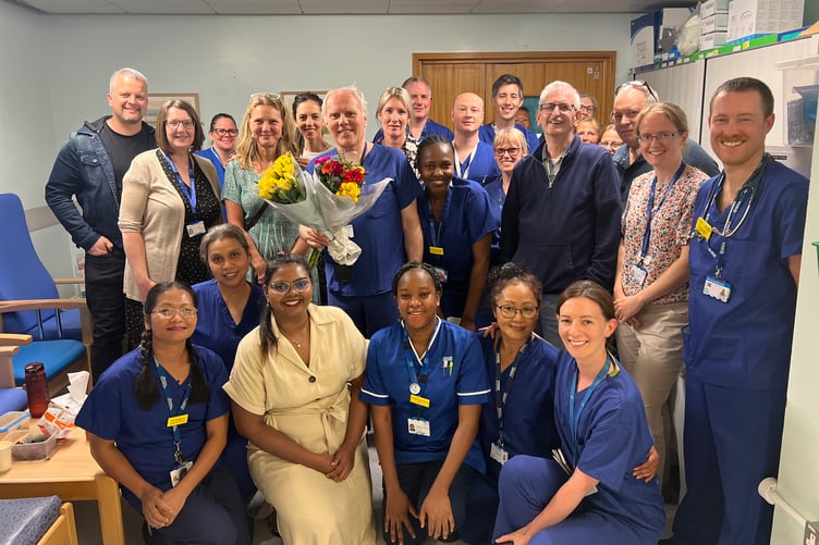 The retirement gathering at Musgrove Park Hospital, Taunton, for consultant gastroenterologist Dr Stirling Pugh.