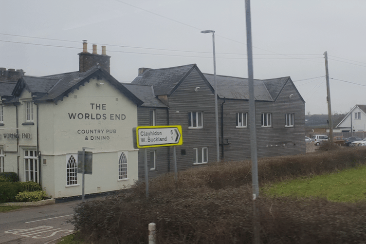 The World's End pubic house near the scene of a second crash on the A38 in two days.