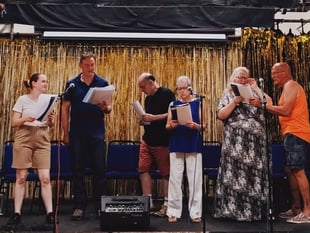 Party is over and rehearsals start again for village thespians