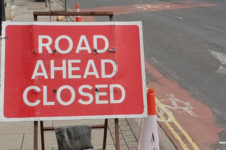Road closures in West Somerset and Exmoor.