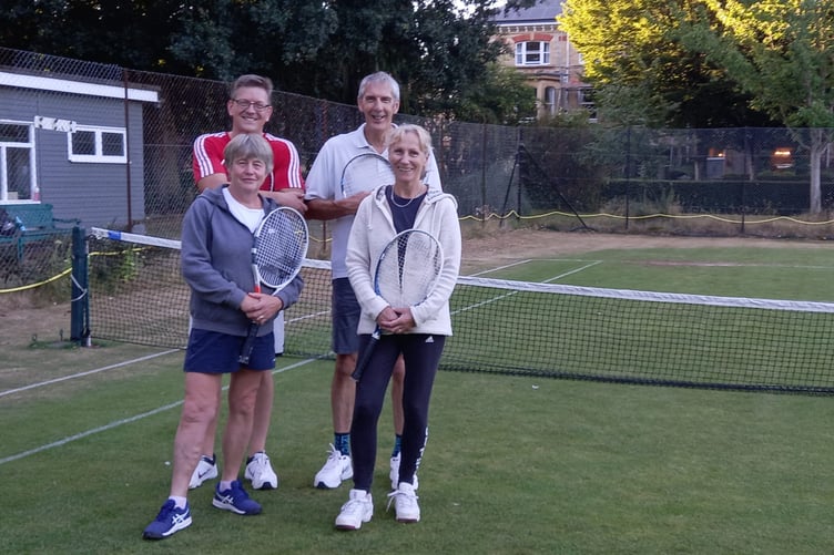 Wellington B -Greg Sellers, Geoff Lee, Janet Dobson, Aly Splller pictured at their final match against Elms C.