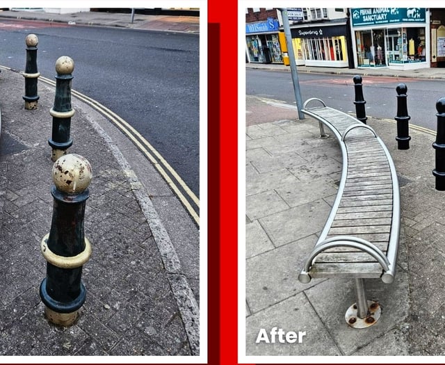 Wellington town centre bollards given much-needed lick of paint