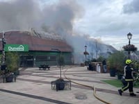 Cordon in place after major fire at Dunelm Mill