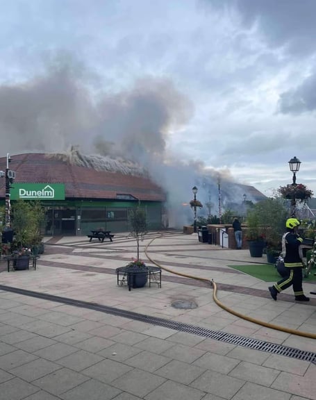 The blaze at Dunelm Mill, in Yeovil (Picture: Martock Fire Station)