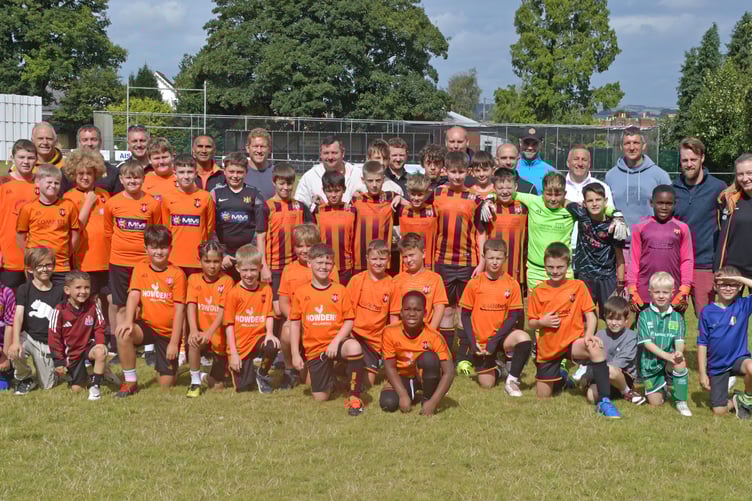 Youngsters and coaches at Wellington AFC's Fun Day