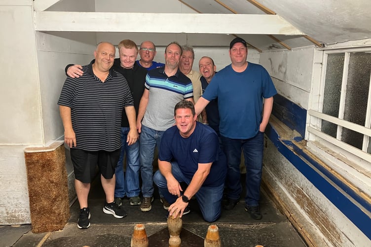 Reservists, back left to right: R. Troake, G. Escott, N. Sparks, P. Chamberlain; front: K. Sedgbeer, S. Tubb, P. Powell, D. Sparks.