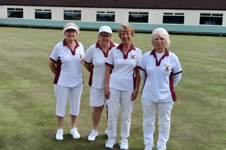 The Wellington home team against Watchet: Ann Cowling, Janet Lovell, June Anderson and Monica Carter.