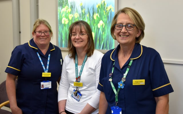 Caroline Archibald - lung cancer clinical nurse specialist, Miss Jo Morrison - consultant gynaecological oncologist, Angie Yarde - lung cancer clinical nurse specialist (Photo: Somerset NHS Foundation Trust)