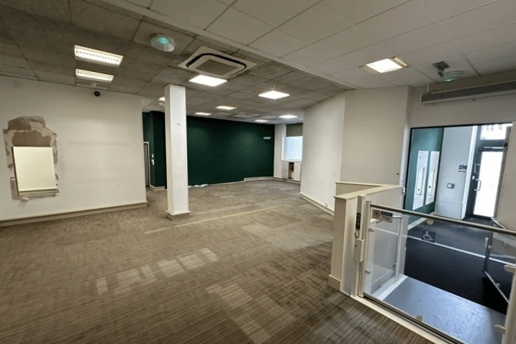 Inside the empty Lloyds Bank, in Wellington.