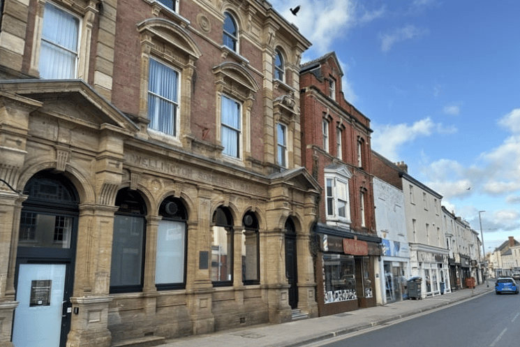 The ground floor of the empty Lloyds Bank, in Wellington, is available to rent.