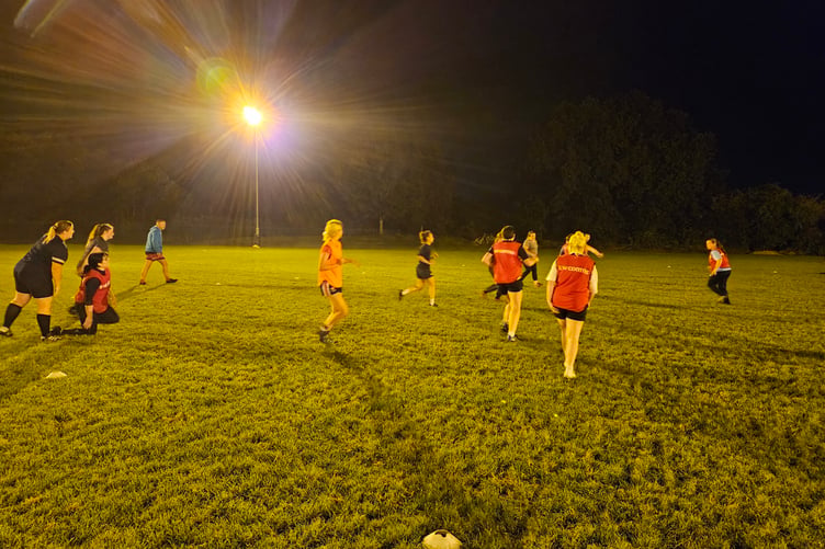 Taunton's players training under lights