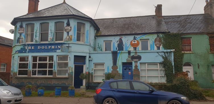 The empty Dolphin Inn, Wellington, had become an eyesore before its purchase by Ashley and Jess Vellacott.