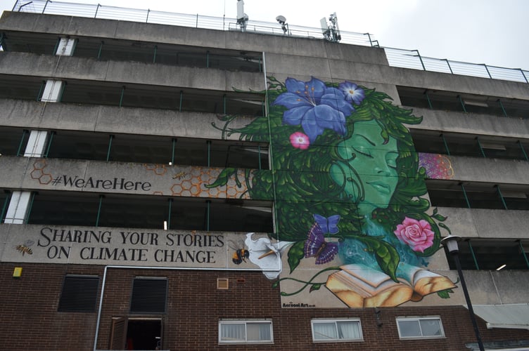 A new mural has been unveiled above Taunton Library designed and created by Sam Gaden (Photo: Tindle News)
