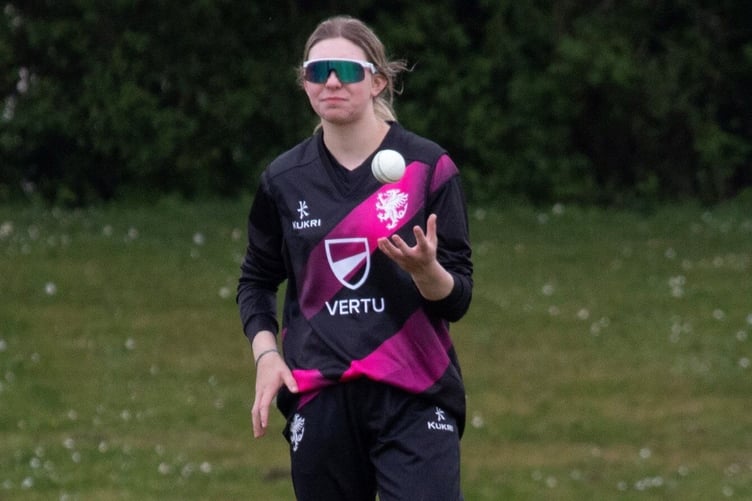 Lola Harris whose impressive five wickets for four runs enabled Somerset to beat Kent in the semi-finals of the Girls U18 ECB KO Cup