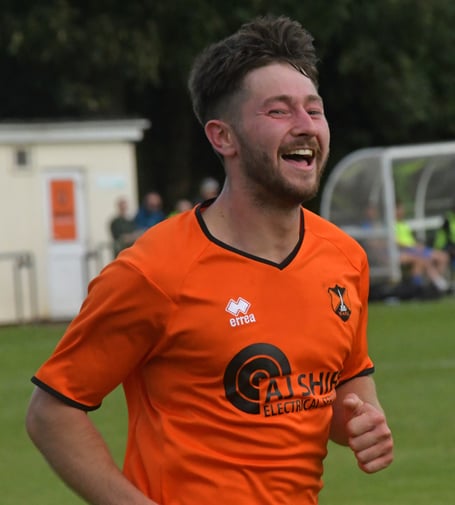 Rohan Poulsom shows his delight after scoring for Wellington against Paulton Rovers last Saturday