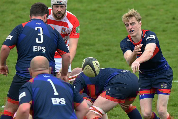 Richard Baker - one of Wiveliscombe's key players in action