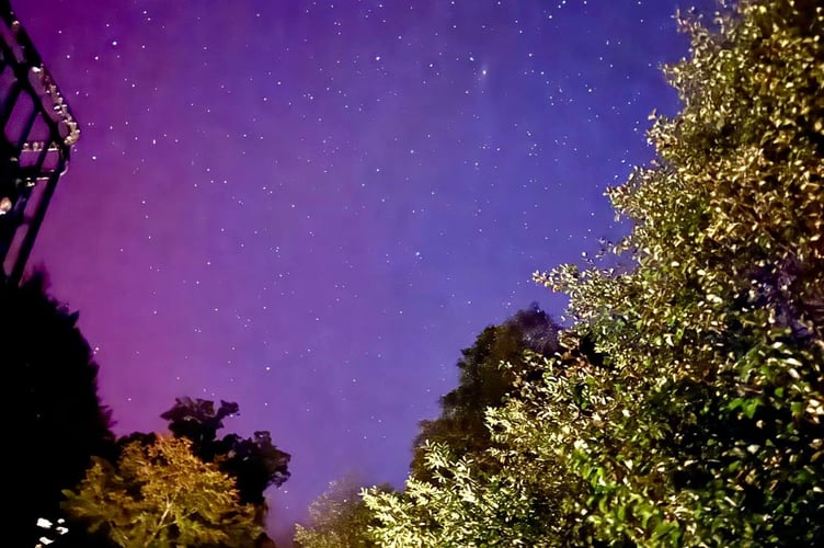 The aurora photographed in Minehead (Photo: Tina Dove)