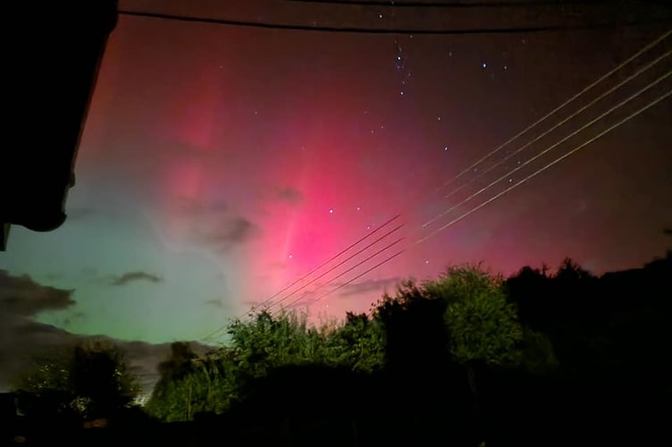 The aurora seen from Withycombe (Photo: Emma Wright)