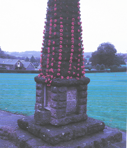 Wiveliscombe's war memorial in the town's recreation ground. PHOTYO: WTC.