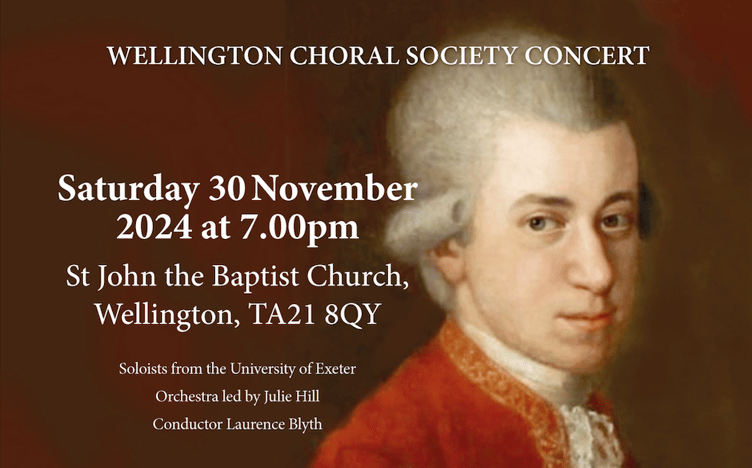 The Wellington Choral Society will be joined by Exeter University soloists to perform Mozart's Requiem and Haydn's Missa Sancti Nicolai on this November.