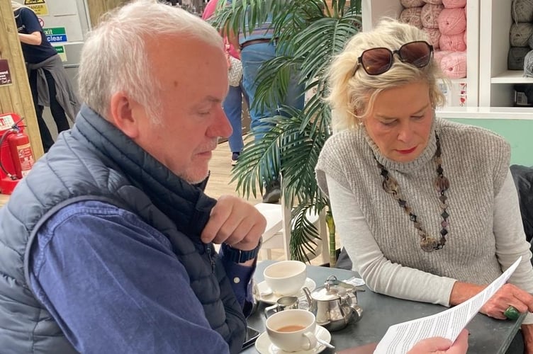 Rachel Gilmour, Liberal Democrat MP for Tiverton and Minehead, with transport advisor David Northey (Photo: Tiverton and Minehead Liberal Democrats)