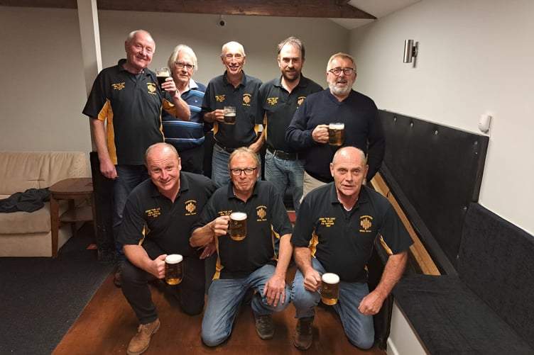 Foresters , back left to right: Rob Morgan, Ken Hawkins, Colin Shepherd, Gregg Browne, Steve Wadham; front: John Chmiewliski, Martyn Wyatt & Andy Pitman.