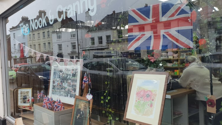 Ian Lloyd's original poppy field watercolour artwork is on display in the Nook and Cranny, Wellington.