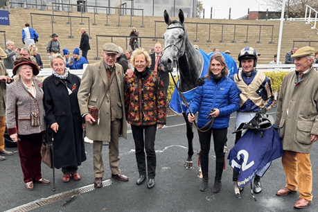King Turgeon in the winners enclosure with jockey Jack Tudor and winning connections