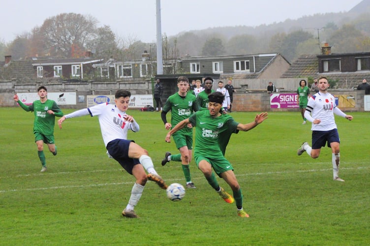 Kieran Ireland (in white) in action for Wellington at Welton last Saturday