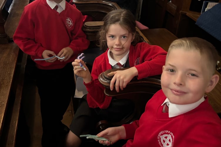 Eleven pupil chaplains in Year 5 from St John’s Church of England Primary school visited Taunton Minster Church